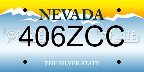 406ZCC Nevada License Plate
