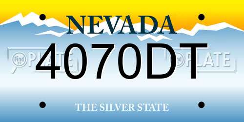 4070DT Nevada License Plate