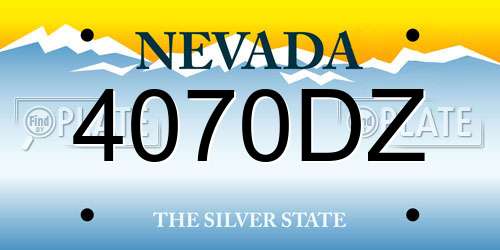 4070DZ Nevada License Plate