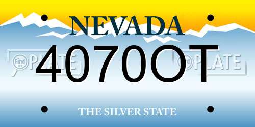 4070OT Nevada License Plate