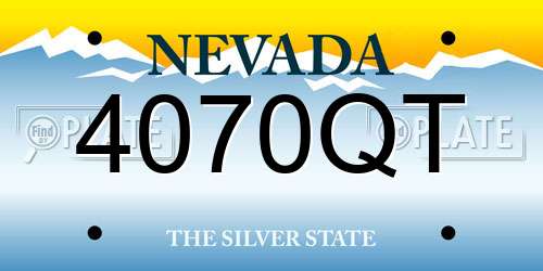 4070QT Nevada License Plate