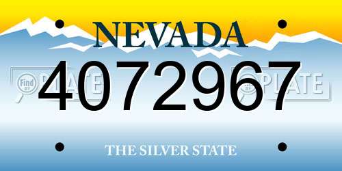 4072967 Nevada License Plate