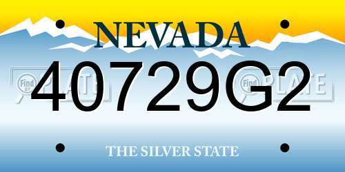 40729G2 Nevada License Plate