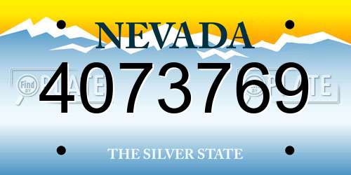 4073769 Nevada License Plate