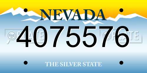 4075576 Nevada License Plate