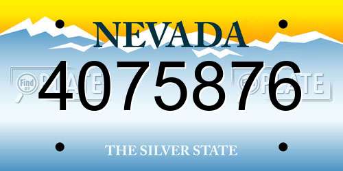 4075876 Nevada License Plate
