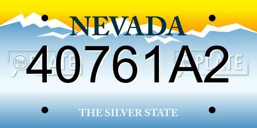 40761A2 Nevada License Plate