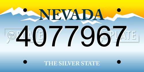 4077967 Nevada License Plate