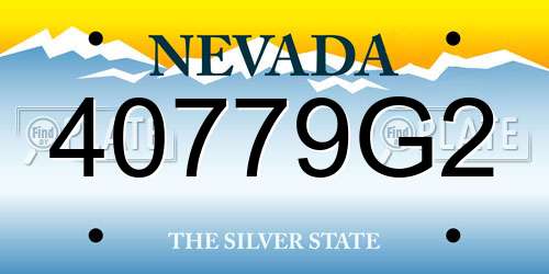 40779G2 Nevada License Plate
