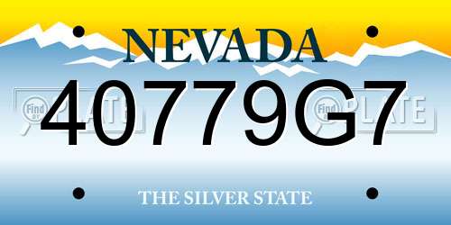 40779G7 Nevada License Plate