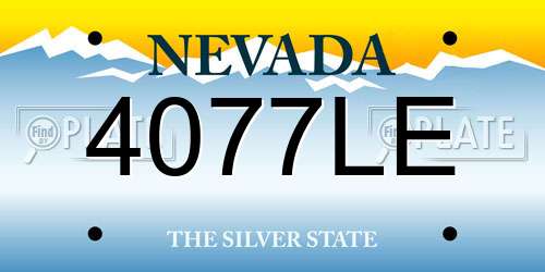 4077LE Nevada License Plate
