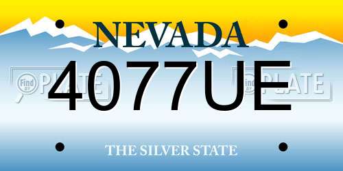 4077UE Nevada License Plate