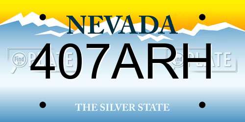 407ARH Nevada License Plate