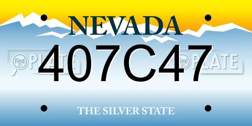 407C47 Nevada License Plate