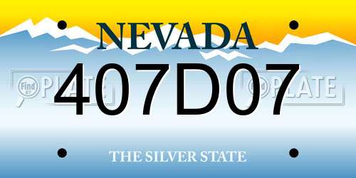 407D07 Nevada License Plate