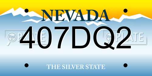 407DQ2 Nevada License Plate