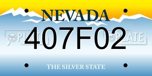 407F02 Nevada License Plate