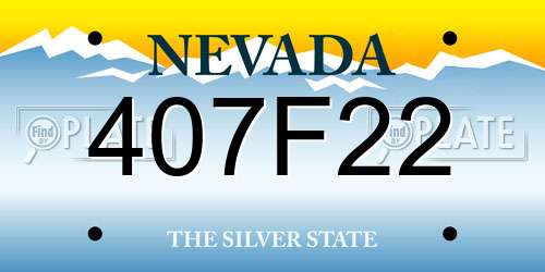 407F22 Nevada License Plate