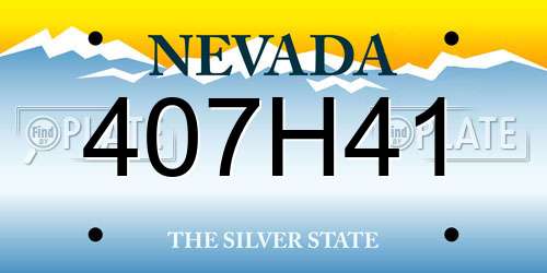 407H41 Nevada License Plate