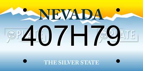 407H79 Nevada License Plate
