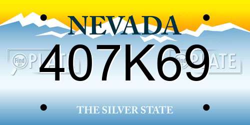 407K69 Nevada License Plate
