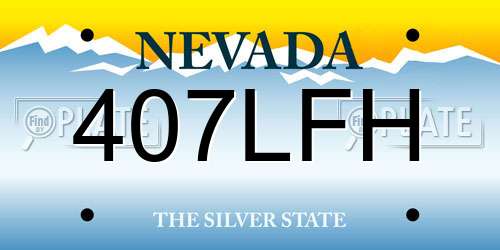 407LFH Nevada License Plate