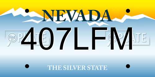 407LFM Nevada License Plate