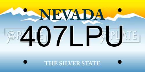 407LPU Nevada License Plate