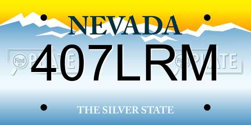 407LRM Nevada License Plate