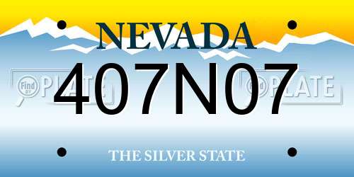 407N07 Nevada License Plate
