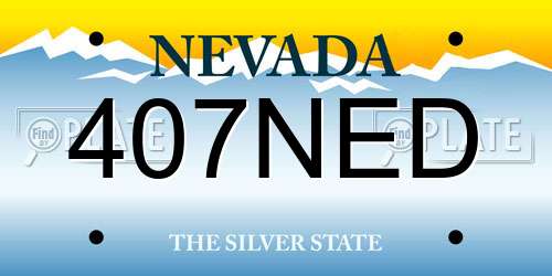 407NED Nevada License Plate