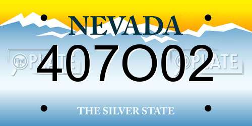 407O02 Nevada License Plate