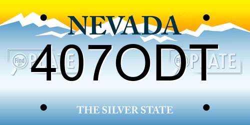 407ODT Nevada License Plate
