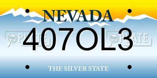 407OL3 Nevada License Plate