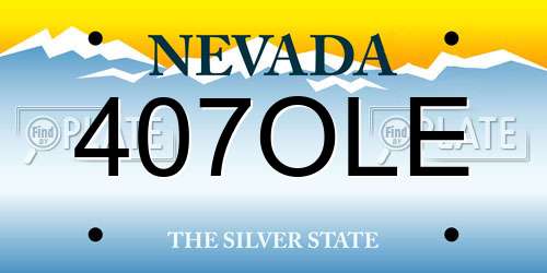 407OLE Nevada License Plate