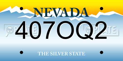 407OQ2 Nevada License Plate