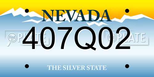 407Q02 Nevada License Plate