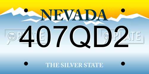 407QD2 Nevada License Plate