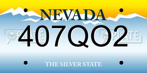 407QO2 Nevada License Plate