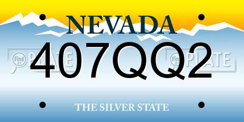 407QQ2 Nevada License Plate