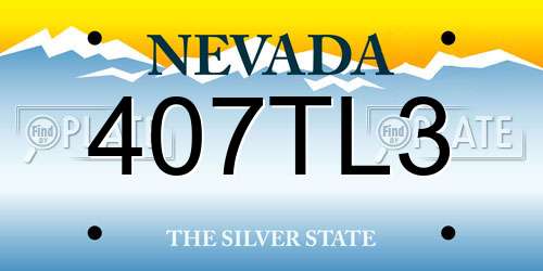 407TL3 Nevada License Plate