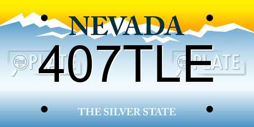 407TLE Nevada License Plate
