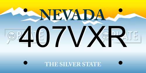 407VXR Nevada License Plate