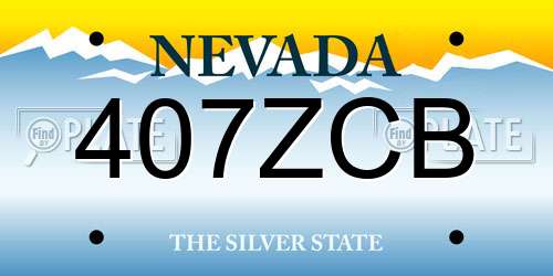 407ZCB Nevada License Plate