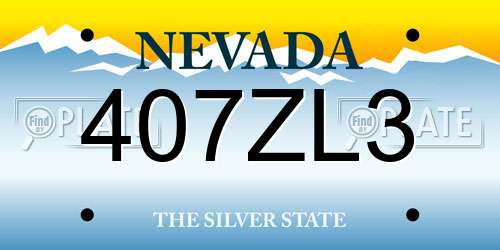 407ZL3 Nevada License Plate