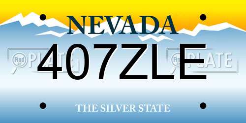 407ZLE Nevada License Plate