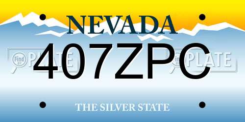 407ZPC Nevada License Plate