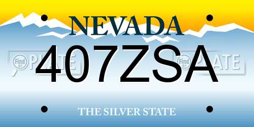 407ZSA Nevada License Plate