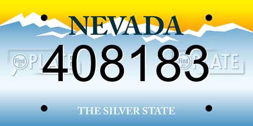 408183 Nevada License Plate