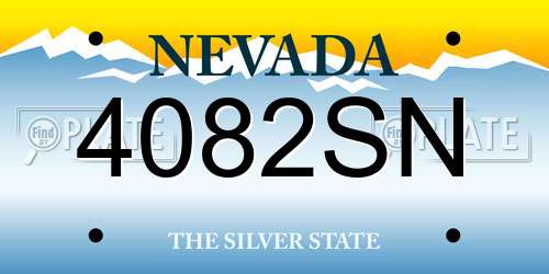 4082SN Nevada License Plate